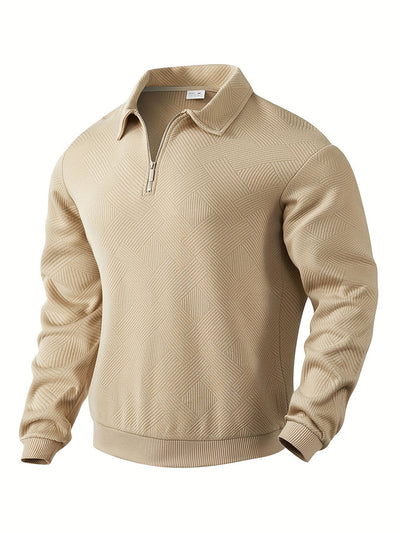 Pascal - Vintage Reißverschluss Pullover - Beige - S - 