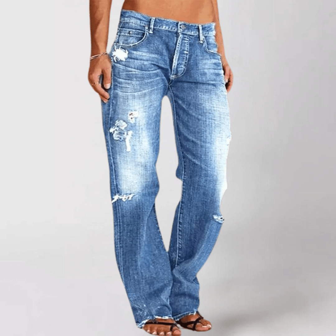 Pia - Jeans mit weitem Bein - Blau - S - 