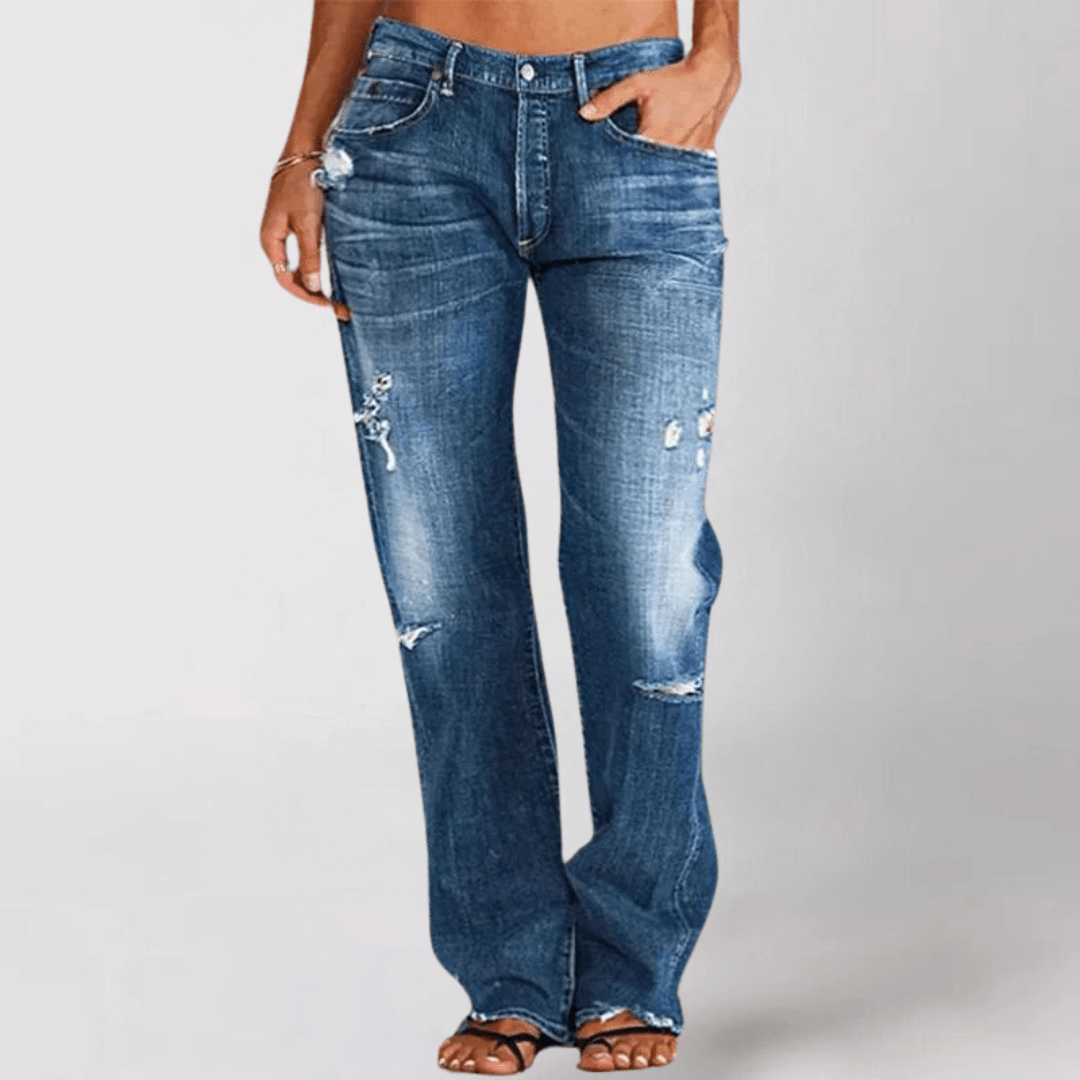 Pia - Jeans mit weitem Bein - Dunkelblau - S - 