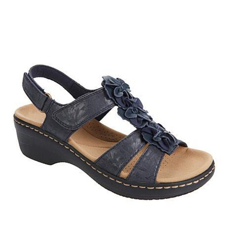 RetroBloom - Orthopädische Sommersandalen - Blau - 35 - 