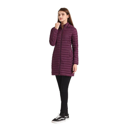 Rosi - Kuschelige lange Parka Jacke - Bordeauxrot - S - 