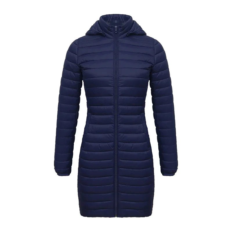 Rosi - Kuschelige lange Parka Jacke - Marineblau - S - 