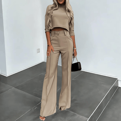 Ruby - Stilvolles zweiteiliges Set - Khaki - S - 