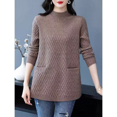 Ruth - Pullover mit mittellangem Rollkragenpullover für Frauen - Kamel - 