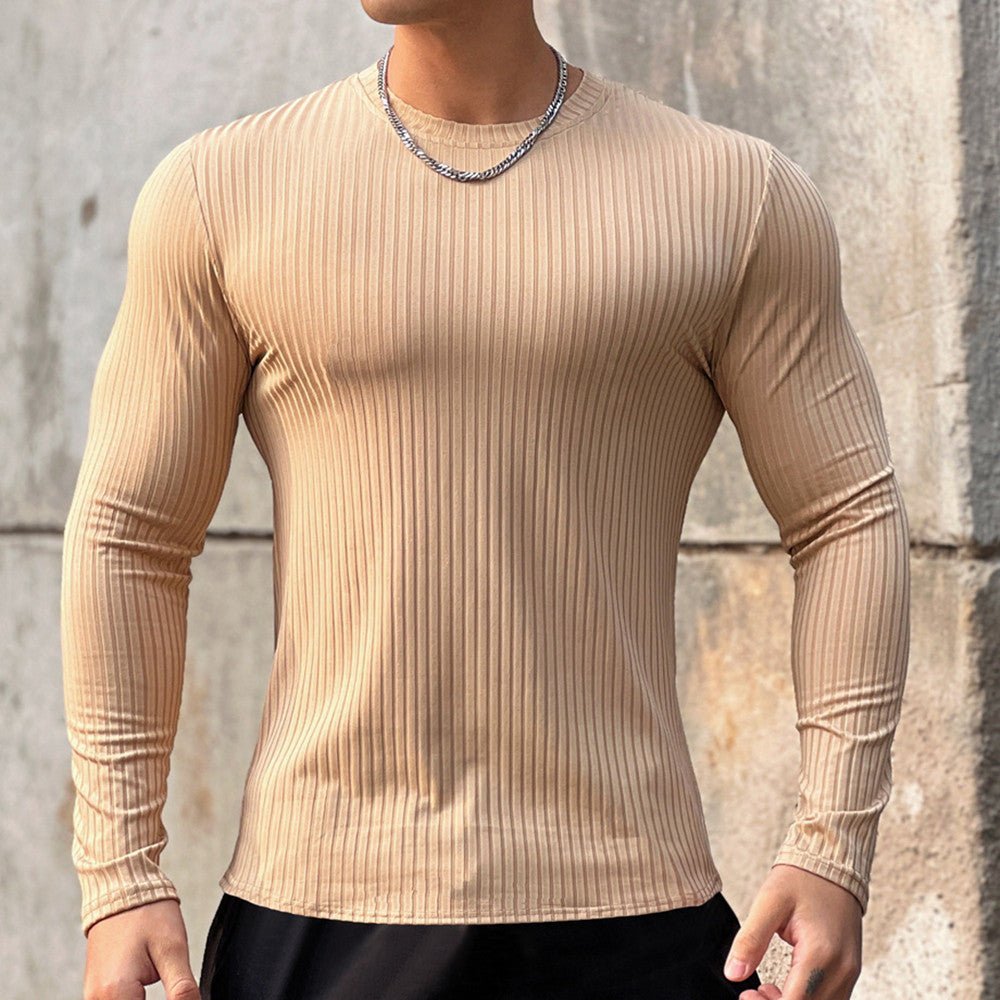 Rutherford - Langärmeliger Pullover mit schmaler Passform - Khaki - M - 