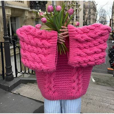 Sainab - Oversize - Strickpullover - Rosa - S - 