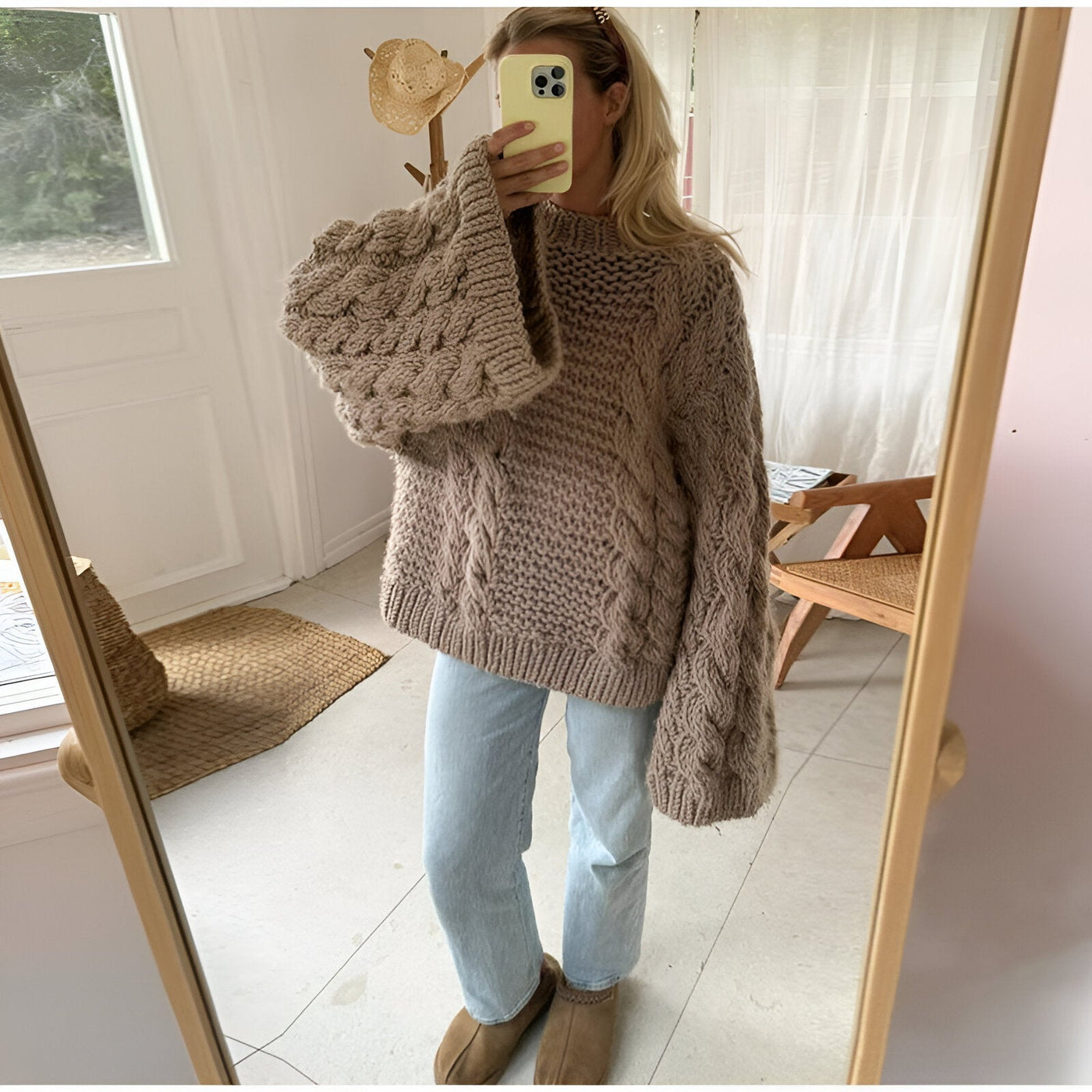 Sainab - Oversize - Strickpullover - Khaki - S - 