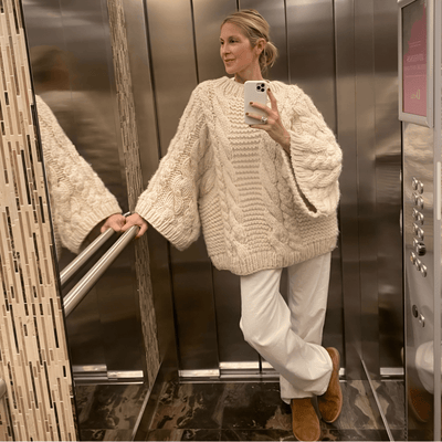 Sainab - Oversize - Strickpullover - Weiß - S - 