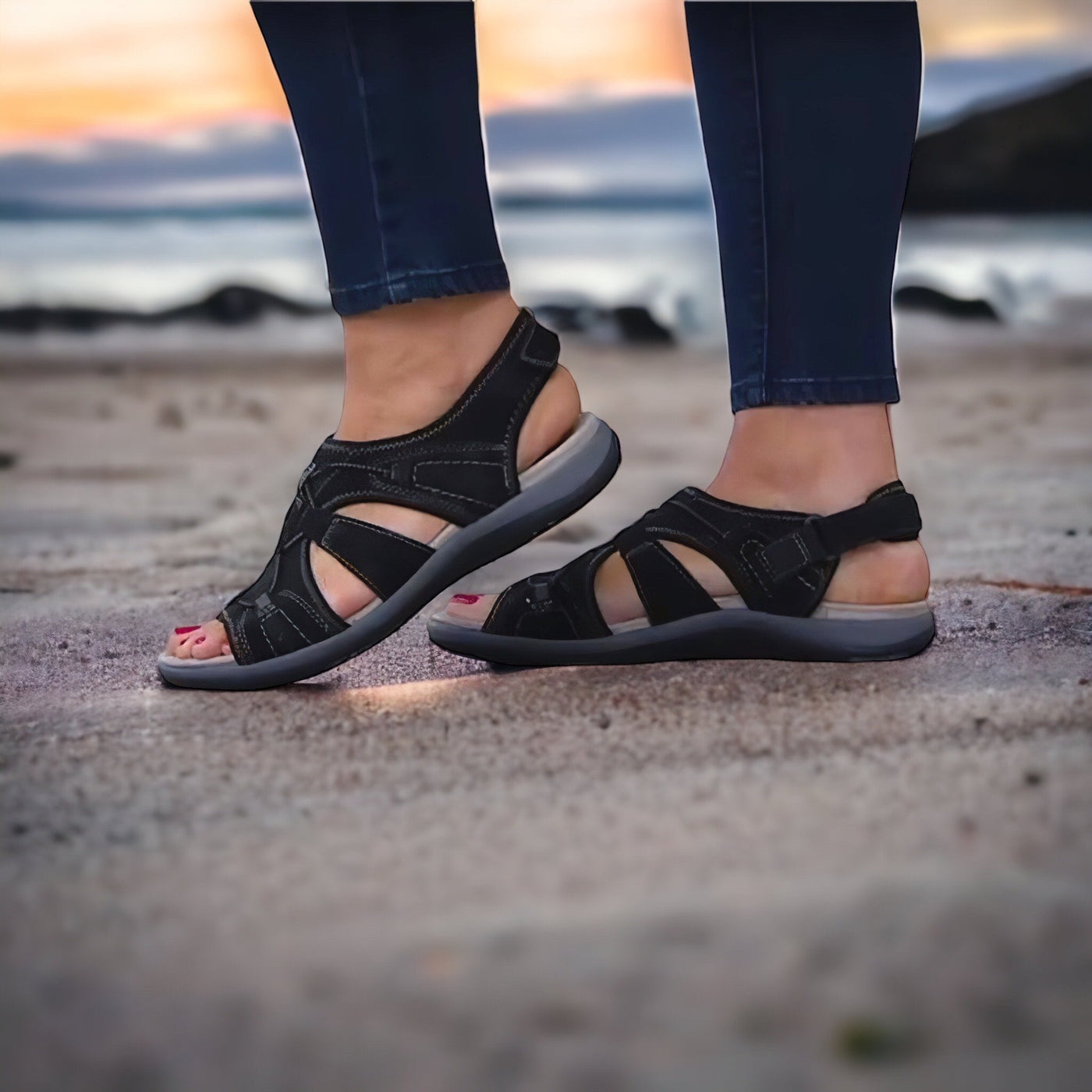 Sandra | Orthopädische Sandalen - Schwarz - 35 - 