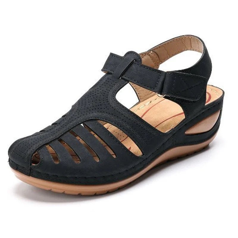 Sanya - Orthopädische Keilsandalen - Schwarz - 35 - 