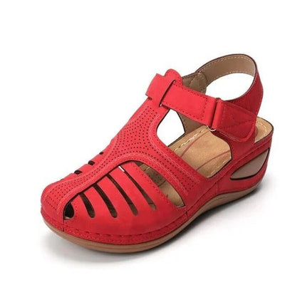 Sanya - Orthopädische Keilsandalen - Rot - 35 - 