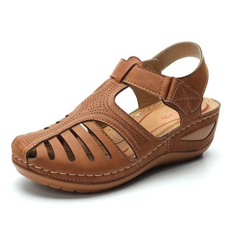 Sanya - Orthopädische Keilsandalen - Hellbraun - 35 - 