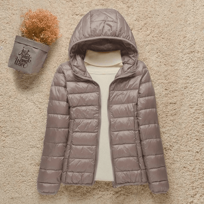 Sarah - Gewattete Jacke mit Kapuze - Braun - S - 