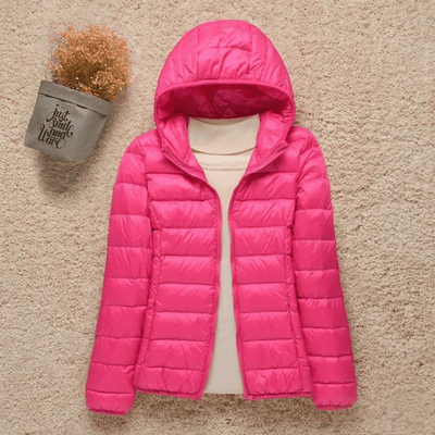 Sarah - Gewattete Jacke mit Kapuze - Rosa - S - 