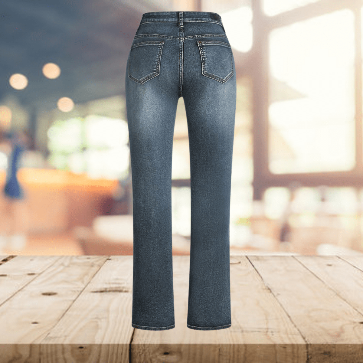 Scarlett - Vintage lässige bedruckte Denim - Schlaghose - S - 