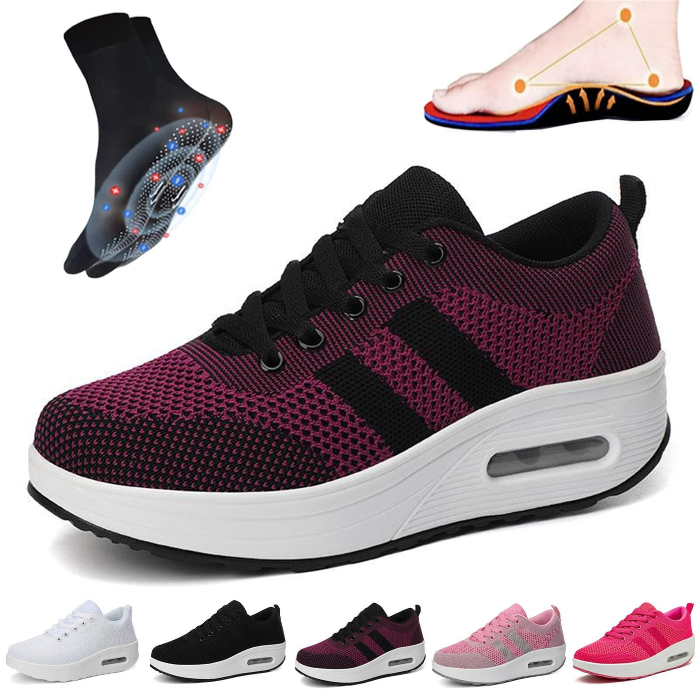 ShoeLight - Gewebte orthopädische Turnschuhe - Lila - 35 - 