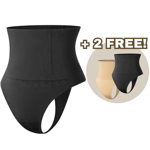 SnatchWaist Tanga (Kaufen Sie 1 und erhalten Sie 2 gratis) - Schwarz - S - 