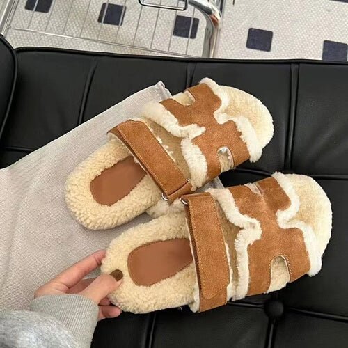 SnuggleFeet 2.0 - Pelz - Sandalen - Khaki - 35 - 