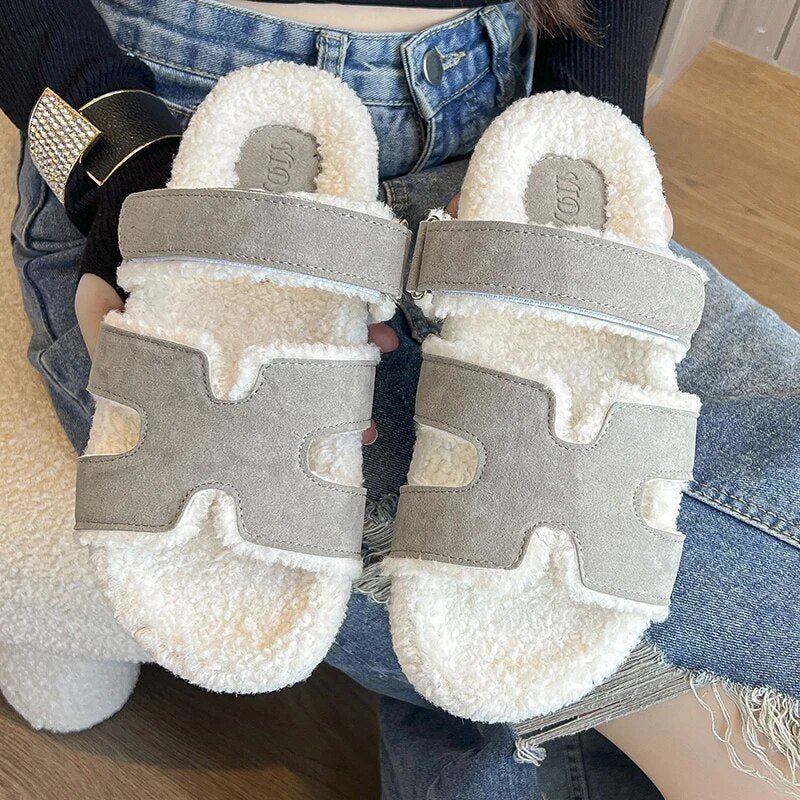 SnuggleFeet 2.0 - Pelz - Sandalen - Grau - 35 - 