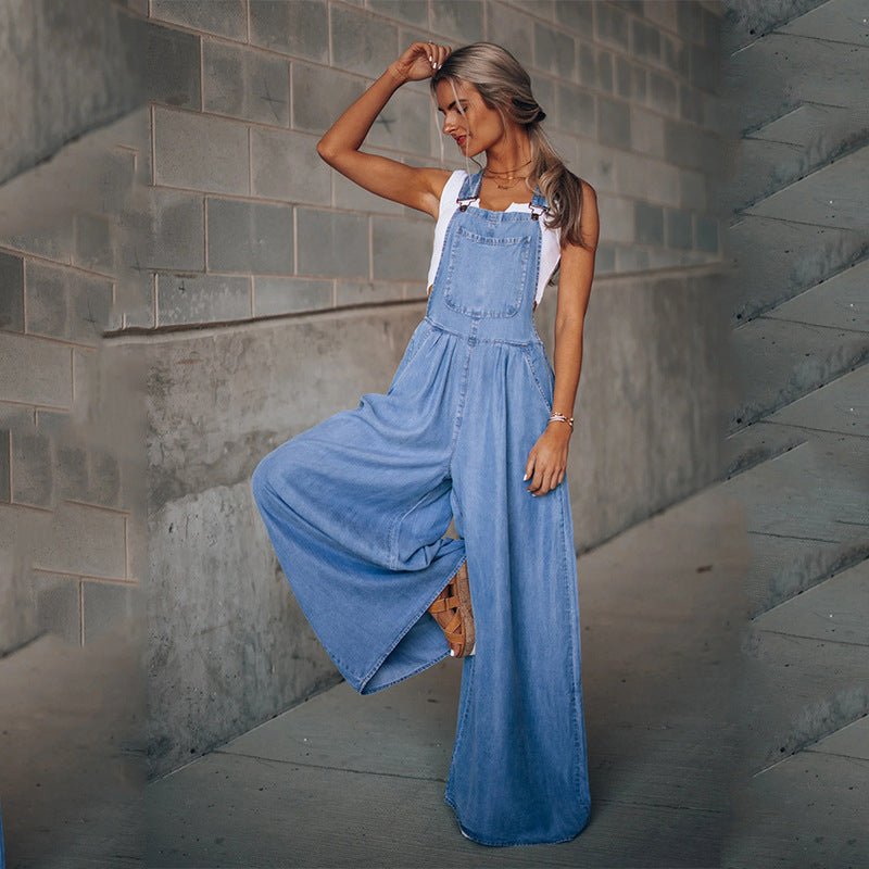 Solenn - Denim Jumpsuit - Dunkelblau - S - 