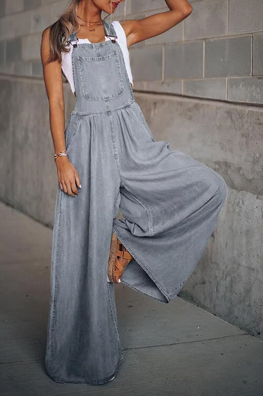 Solenn - Denim Jumpsuit - Grau - S - 