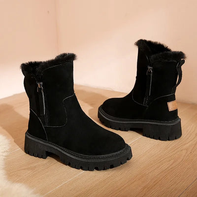 Sophia - Plüsch - Winterstiefel für Frauen - Schwarz - 35 - 