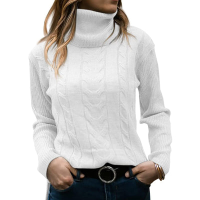 Stella - Langärmeliger Rollkragenpullover - Weiß - S - 