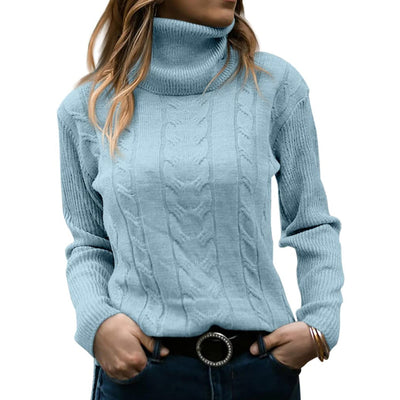 Stella - Langärmeliger Rollkragenpullover - Hellblau - S - 