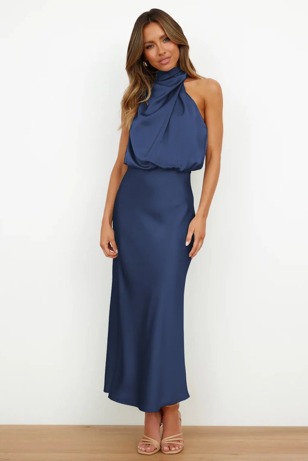 Stella - Stilvolles Cocktailkleid - Tiefblau - S - 