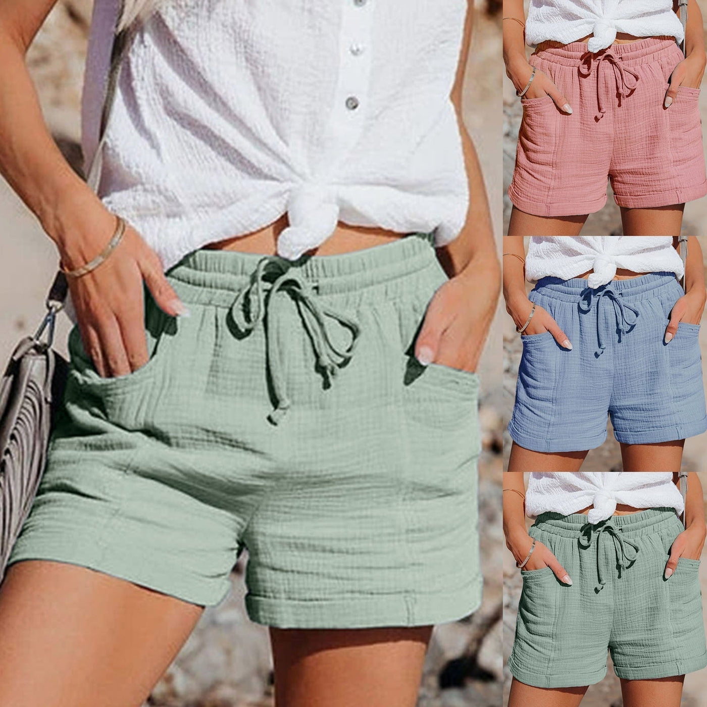 Sunray Baumwoll - Sommer - Shorts - Grün - S - 