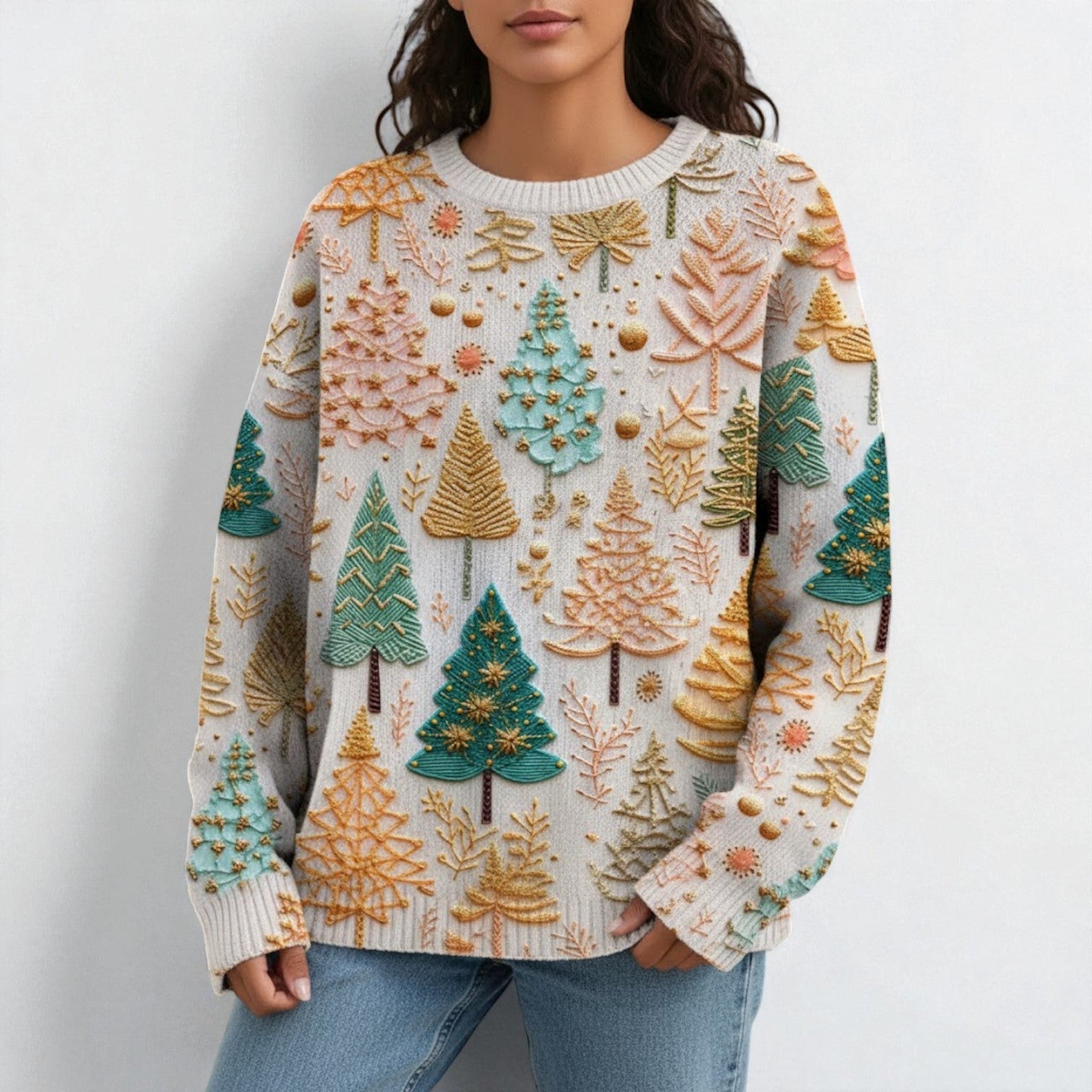 Talia – Damen Baumwolle Weihnachtsstrickpullover - Pullover - Temala