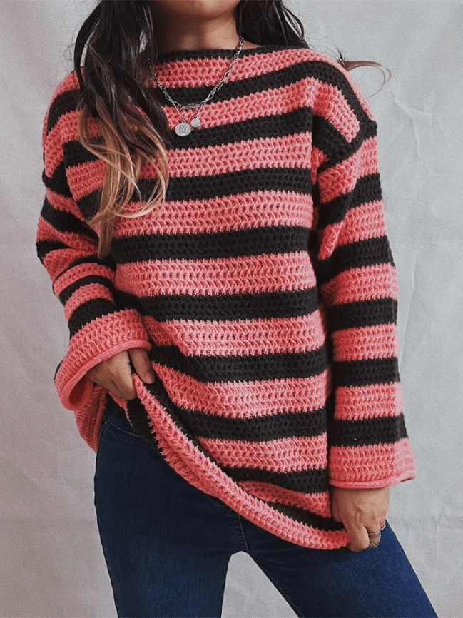 Tamara - Süßer gemütlicher Pullover - Rosa - S - 