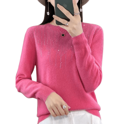 Tessa - Eleganter warmer Pullover - Rosa - M - 