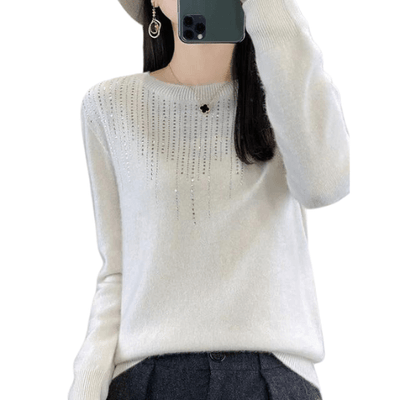 Tessa - Eleganter warmer Pullover - Silber - M - 