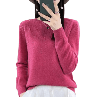 Tessa - Eleganter warmer Pullover - Rosa - M - 