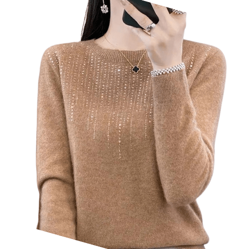 Tessa - Eleganter warmer Pullover - Silber - M - 