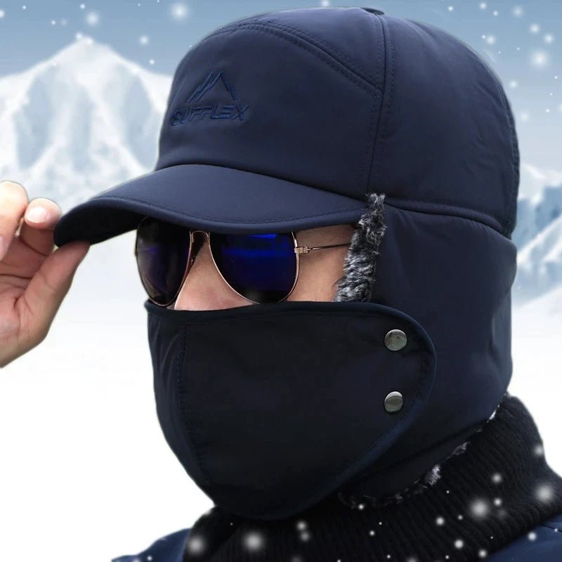 ThermoCap - 3 in 1 Thermo - Wintermütze für Männer - Blau - 