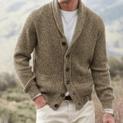 Trevor - Vintage Strickjacke für Männer - Kamel - S - 