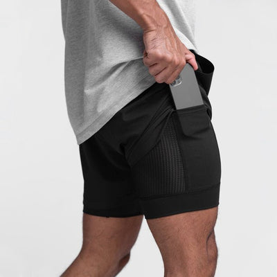 Tyler - Bequeme Fitness Shorts - Schwarz Schwarz Futter - S - 