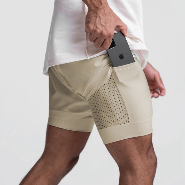 Tyler - Bequeme Fitness Shorts - Khaki - S - 