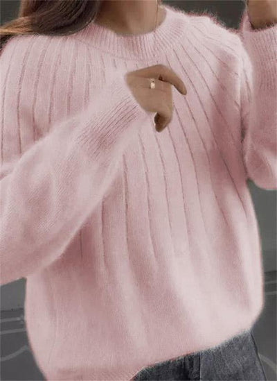 Vanessa - Farbiger Strickpullover - Rosa - 