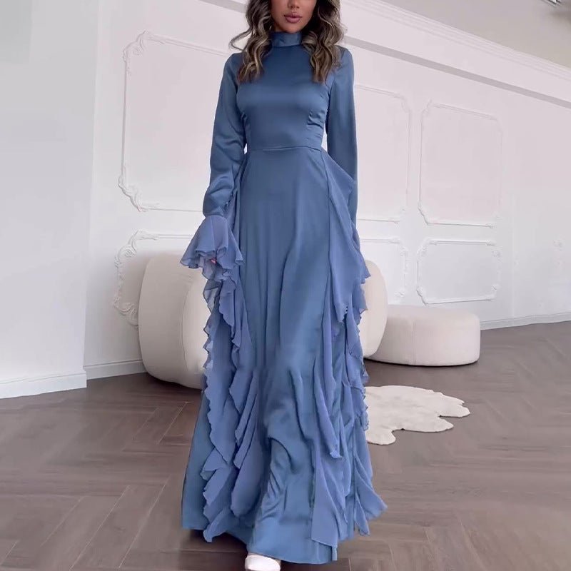 Vanessa - Schickes fließendes Kleid - Blau - S - 