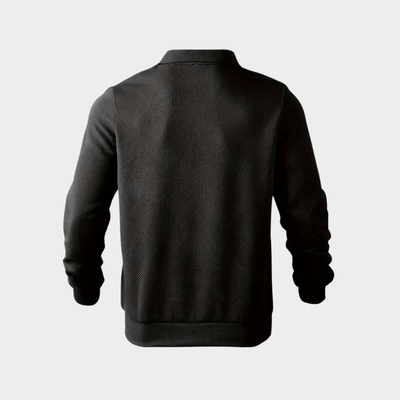 Verner - Premium Pullover mit Viertelreißverschluss - Schwarz - S - 