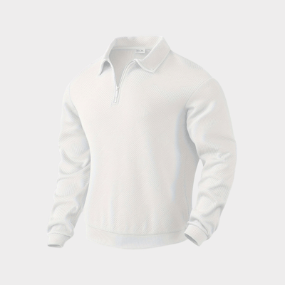 Verner - Premium Pullover mit Viertelreißverschluss - Weiß - S - 