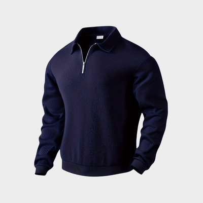 Verner - Premium Pullover mit Viertelreißverschluss - Marineblau - S - 