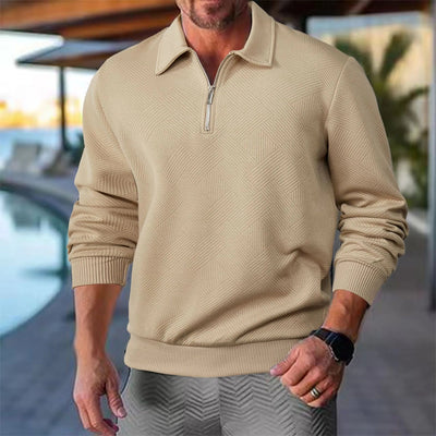 Verner - Premium Pullover mit Viertelreißverschluss - Schwarz - S - 