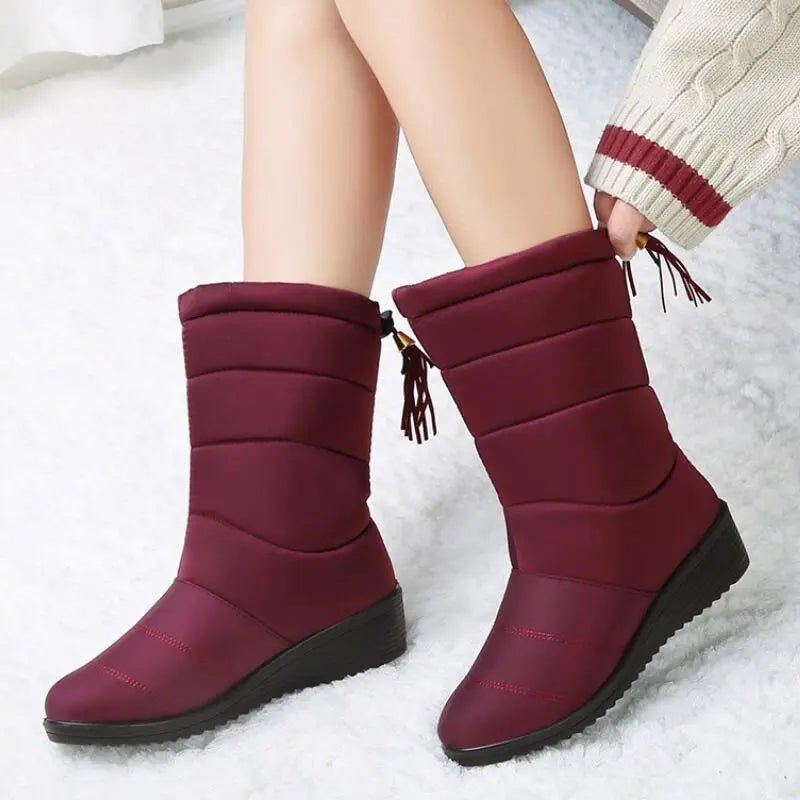 Wasserdichte Stiefeletten 2.0 – Stylische Winterschuhe für Damen - Rot - 35 - 