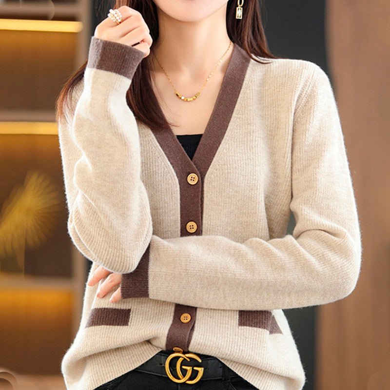 Wendy - Elegante Strickjacke - Aprikose - 