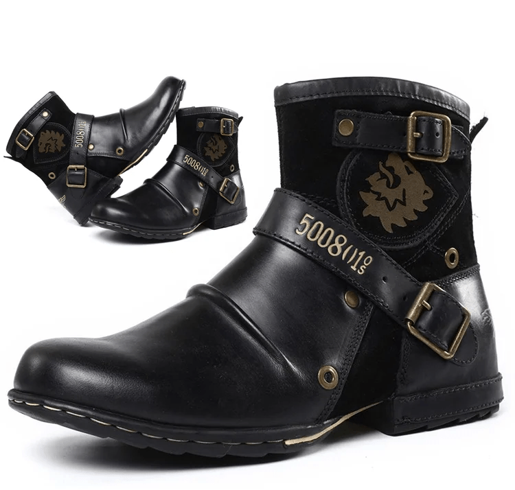 Winston - Stiefel im Vintage - Stil für Männer - Schwarz - 39 - 