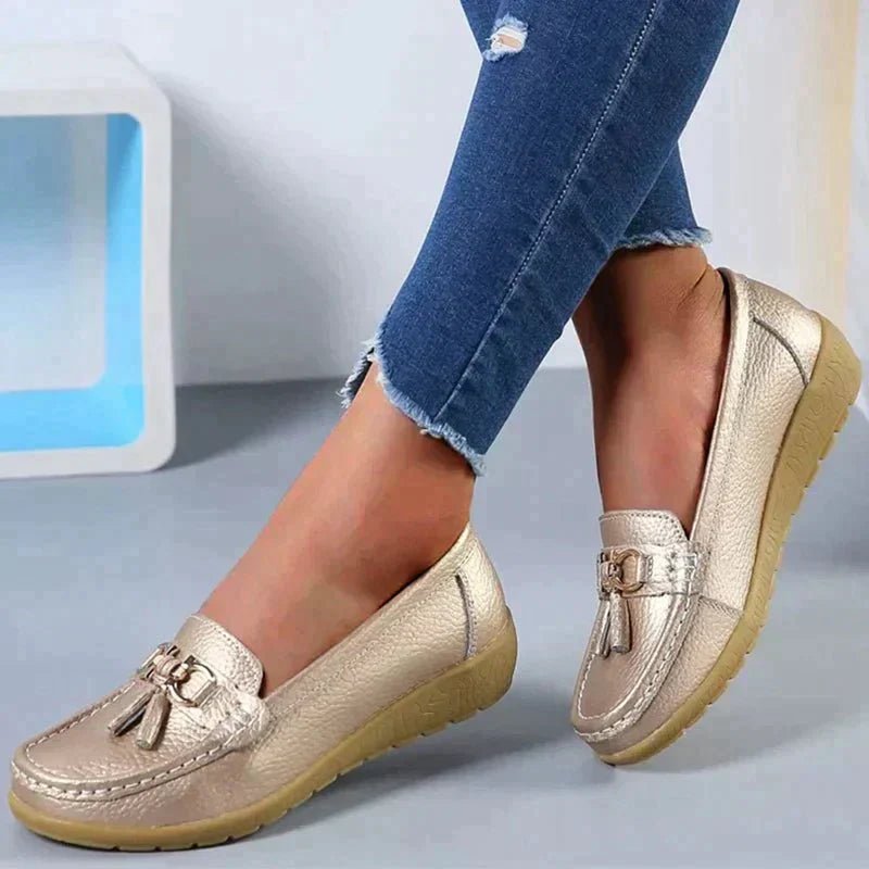 Yanah - Casual Loafer Flache Schuhe - Gold - 34 - 